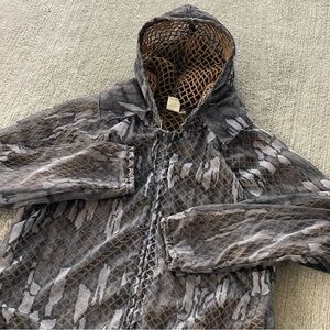 VTG Shannon’s Bug Tamer Mossy Oak Trebark Camo Zip Up Hooded Jacket Mens XL READ